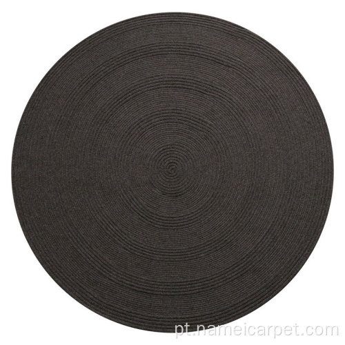 Tapetes de área preta de lã redonda tapetes